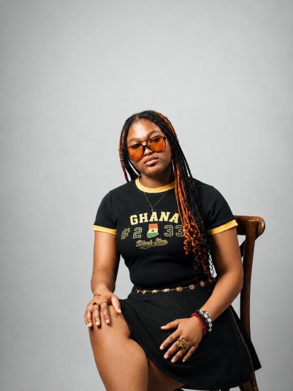T-shirt Ringer “Ghana 233 Black Star” Noir & Jaune