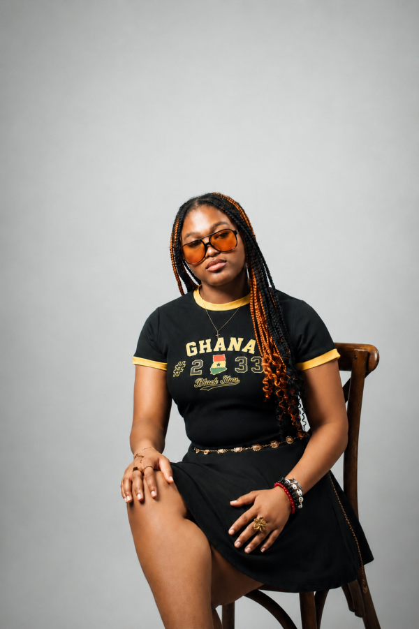 T-shirt Ringer “Ghana 233 Black Star” Noir & Jaune
