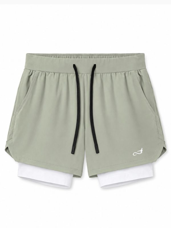 Short de Sport 2-en-1 Homme (vert pâle)Unbounded