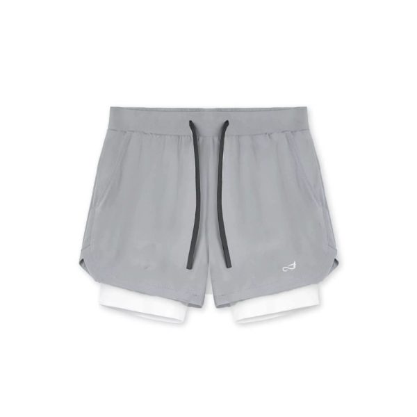 Short de Sport 2-en-1 Homme (gris perle)Unbounded