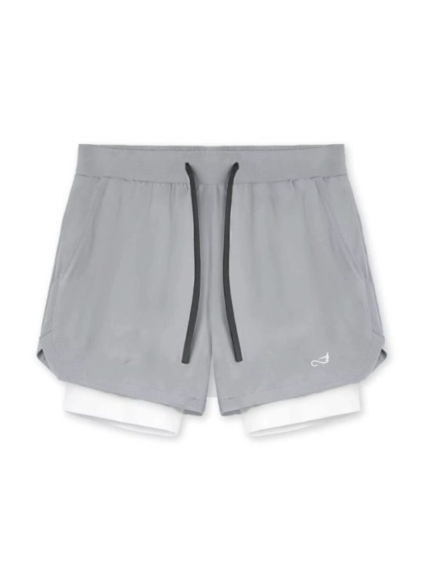 Short de Sport 2-en-1 Homme (gris perle)Unbounded