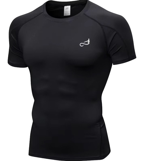 Chemise de Compression Muscle Fit(noir)Homme – Manches Courtes