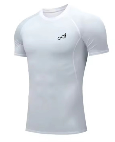 Chemise de Compression Muscle Fit (blanc)Homme – Manches Courtes