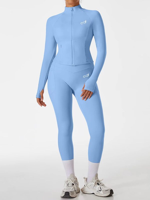 IMG_7634 Ensemble Zippé Manches Longues Legging — Bleu Ciel