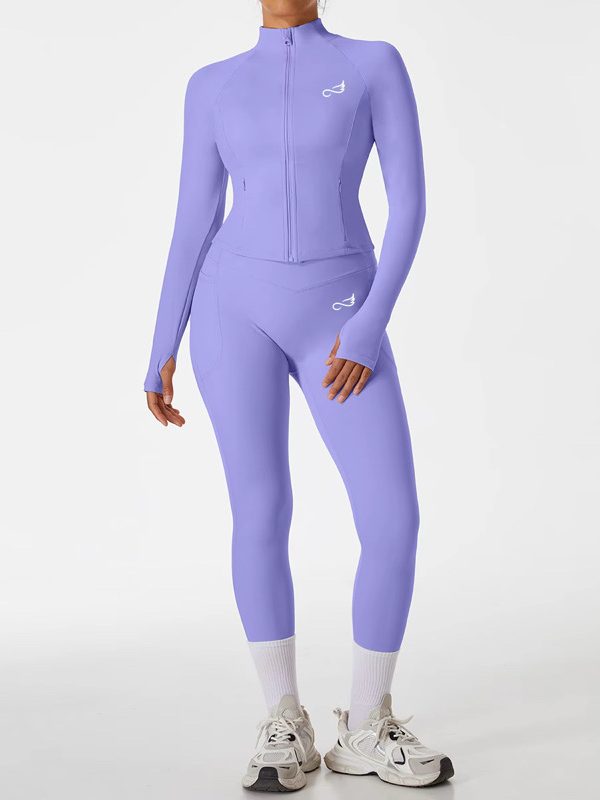 IMG_7635 Ensemble Zippé Manches Longues Legging — Violet