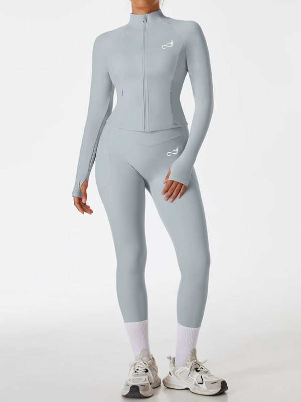 IMG_7636 Ensemble Zippé Manches Longues Legging — Gris Silver