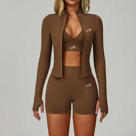 Ensemble Sport Femme Unbounded – 3 Pièces Sculptant marron