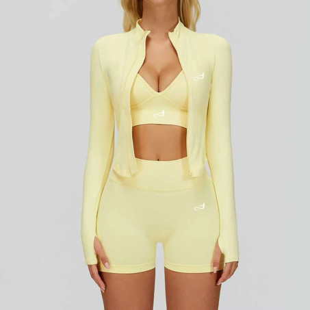 Ensemble Sport Femme Unbounded – 3 Pièces Sculptant jaune vanille