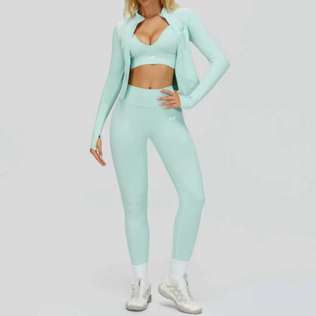 Ensemble Sport Femme Unbounded – Legging Taille Haute 3 Pièces vert menthe clair